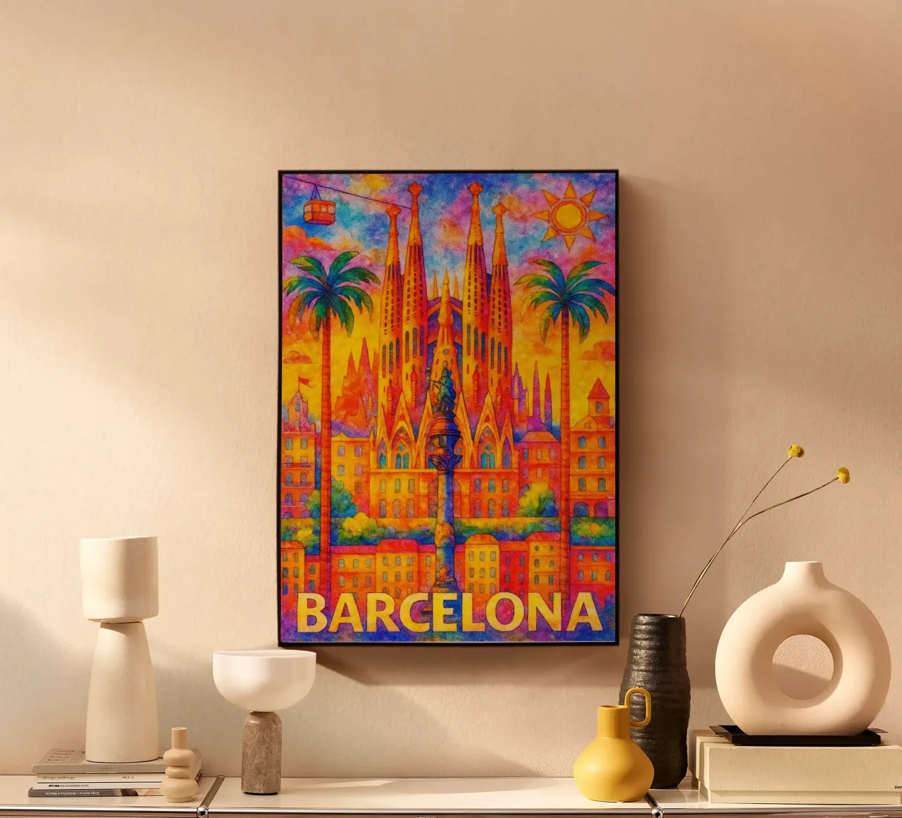 Barcelona, Spain Painting Imagination alu-dibond by onestar