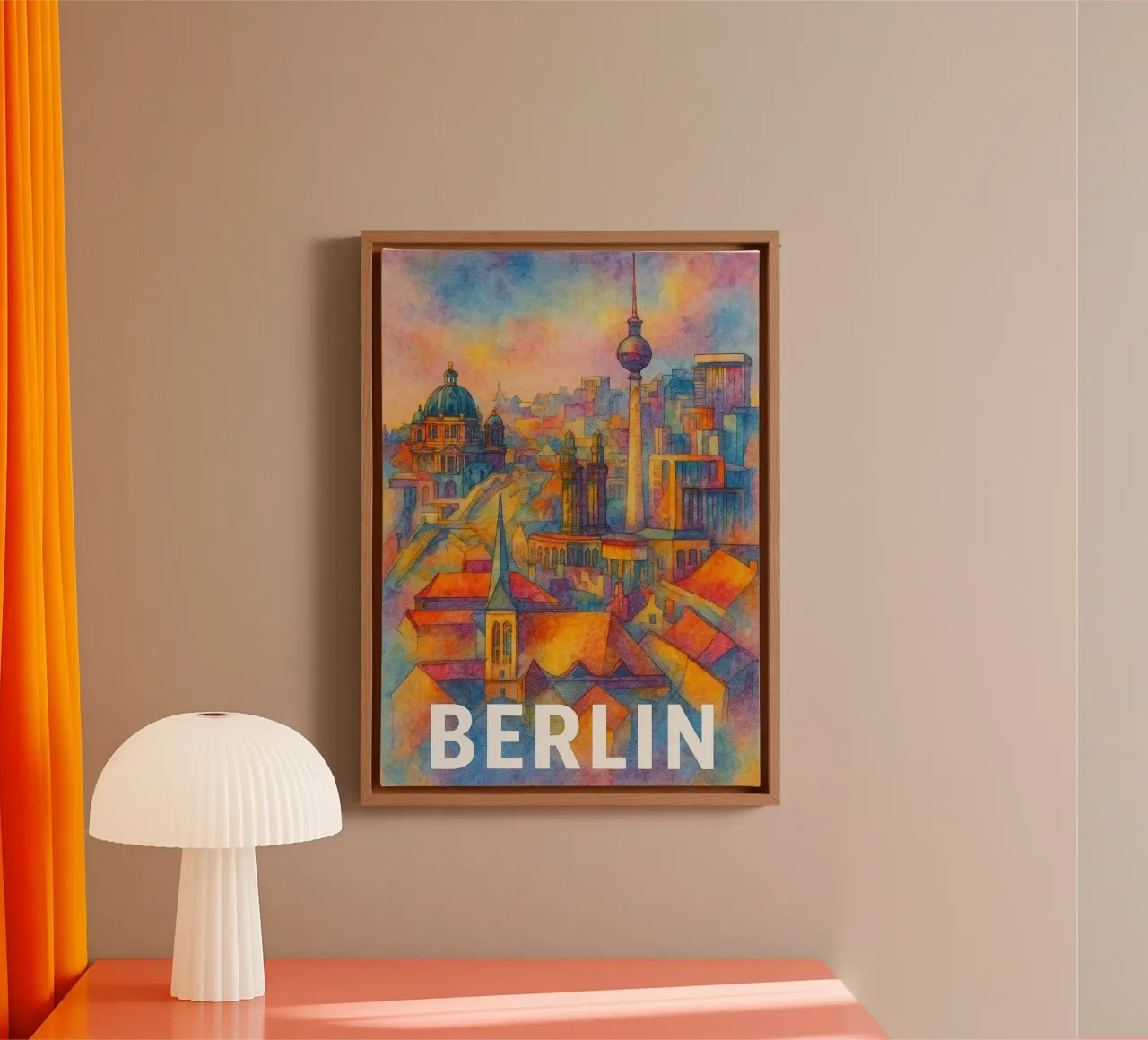 Berlino dipinge l'immaginazione tela con Cornice a cassetta da onestar