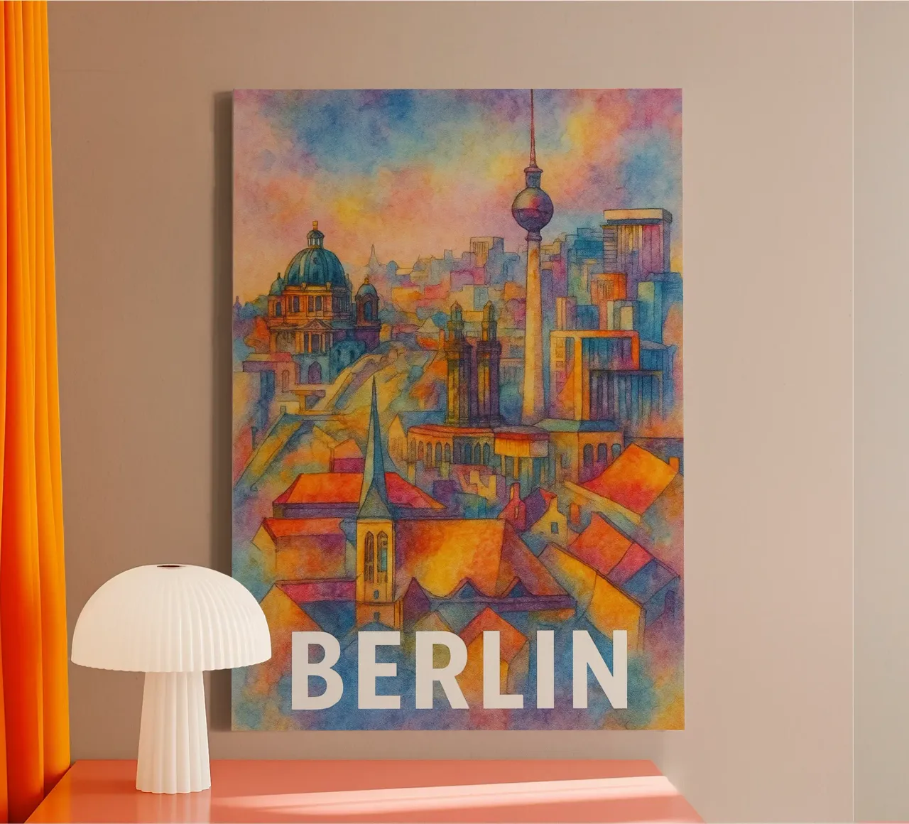 Berlino dipinge l'immaginazione tela con Cornice a cassetta da onestar