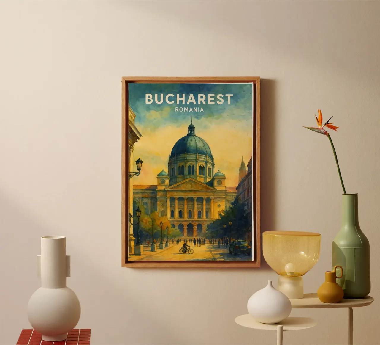 Bucarest, Romania Immaginazione pittorica tela con Cornice a cassetta da onestar