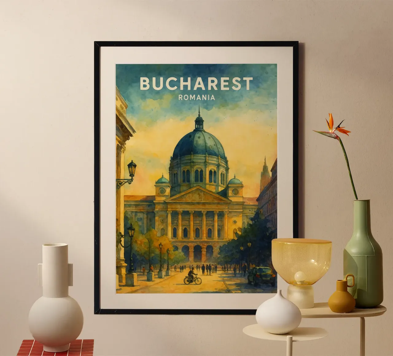 Bucarest, Romania Immaginazione pittorica poster da onestar