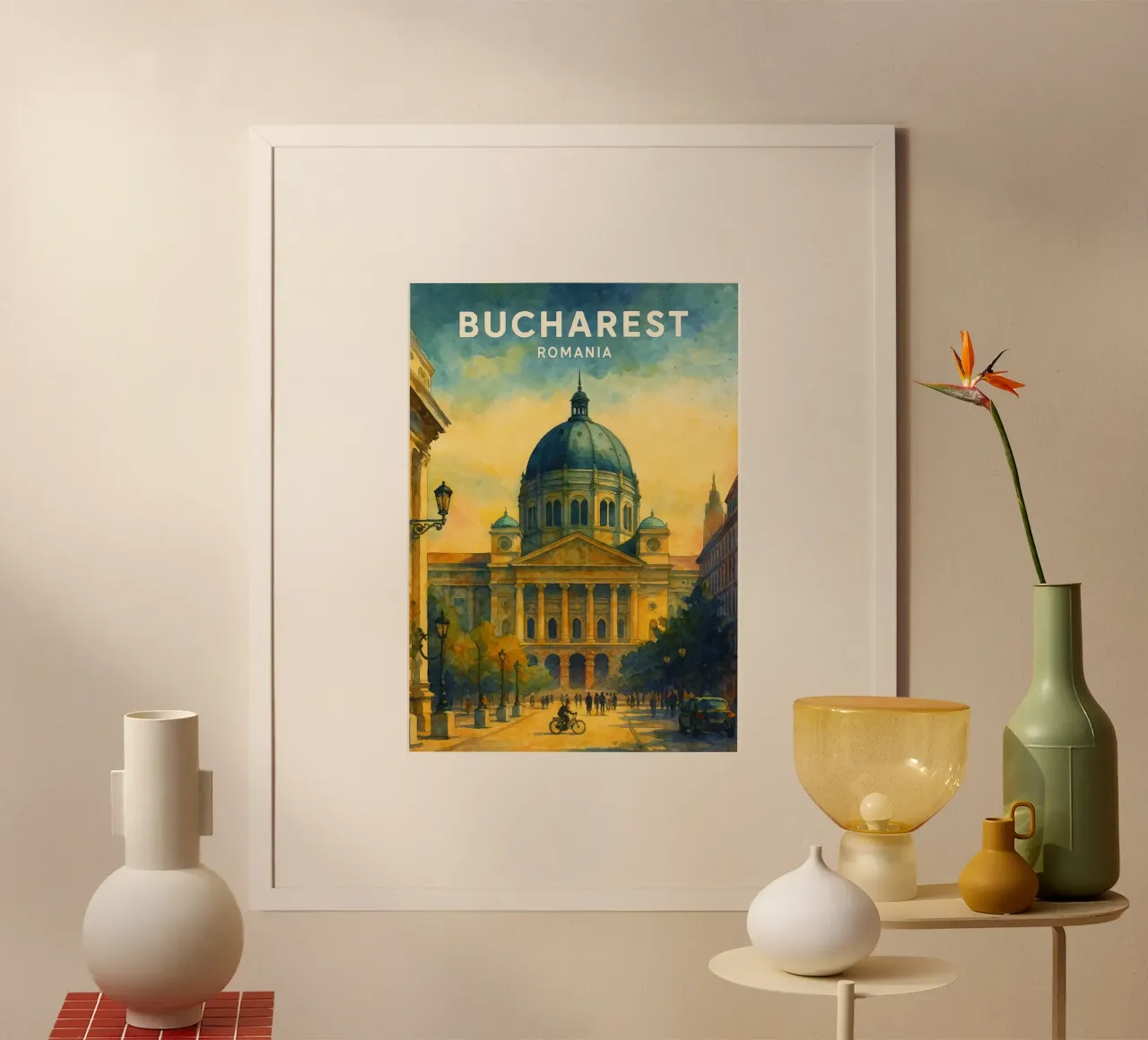 Bucarest, Romania Immaginazione pittorica poster da onestar