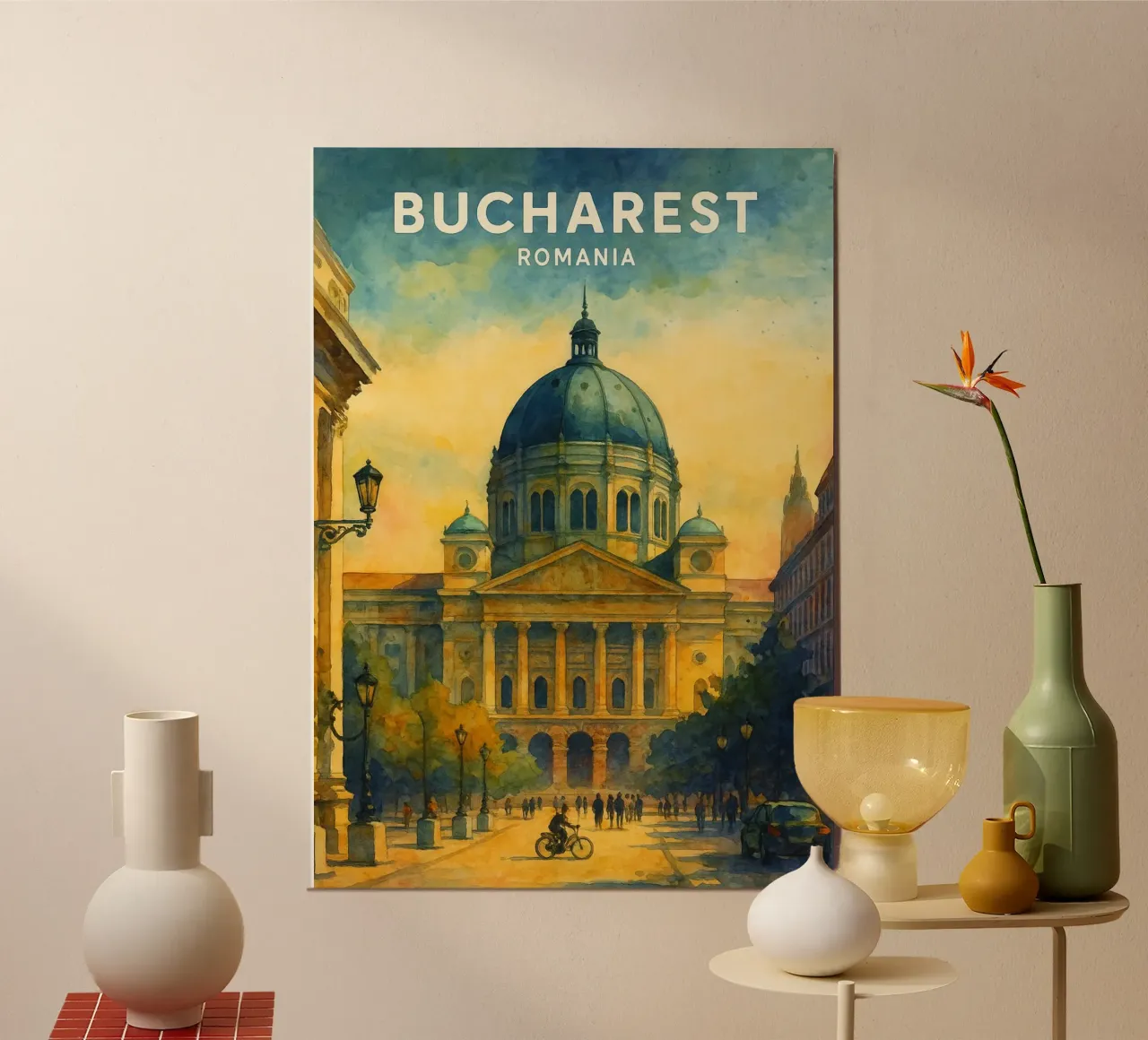 Bucarest, Romania Immaginazione pittorica poster da onestar