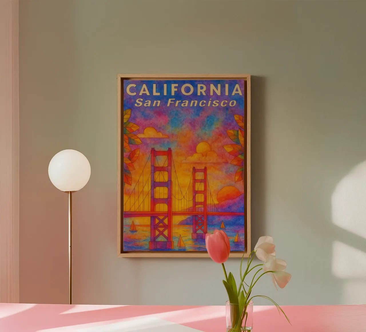 california, San Fransisco Dipingere l'immaginazione tela con Cornice a cassetta da onestar