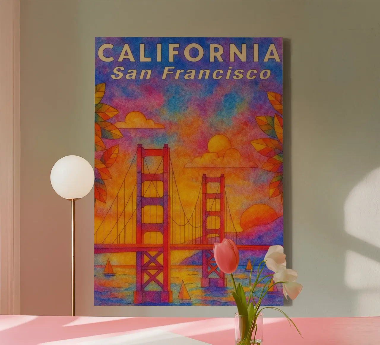 california, San Fransisco Dipingere l'immaginazione tela con Cornice a cassetta da onestar
