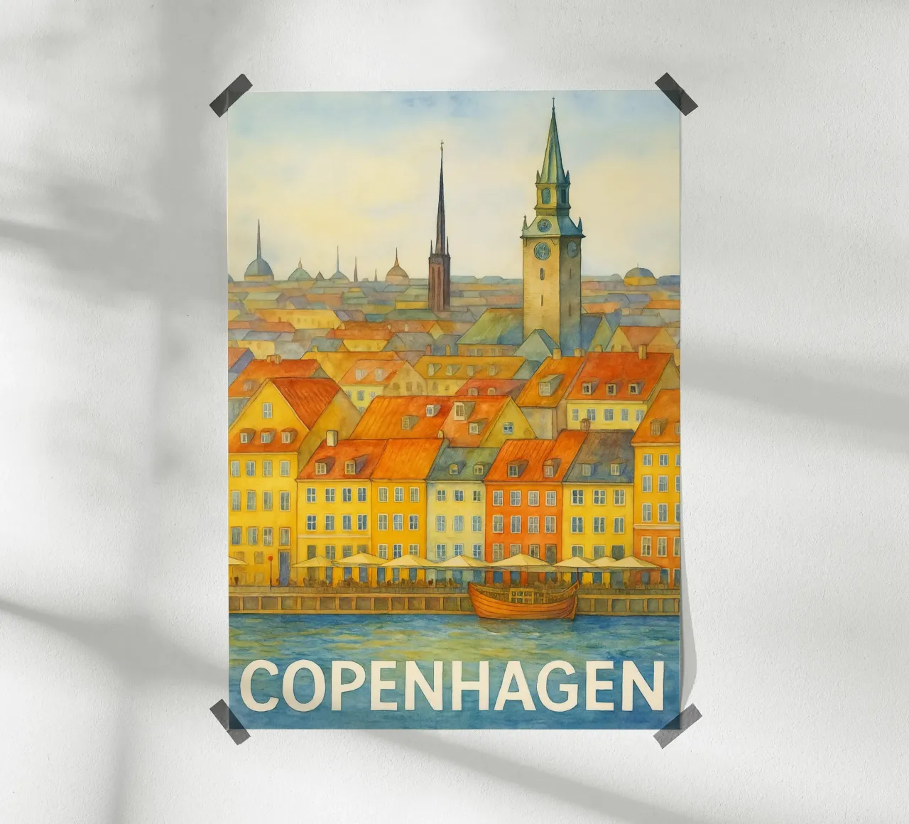 Copenaghen Pittura Immaginazione poster con telaio in plastica da onestar