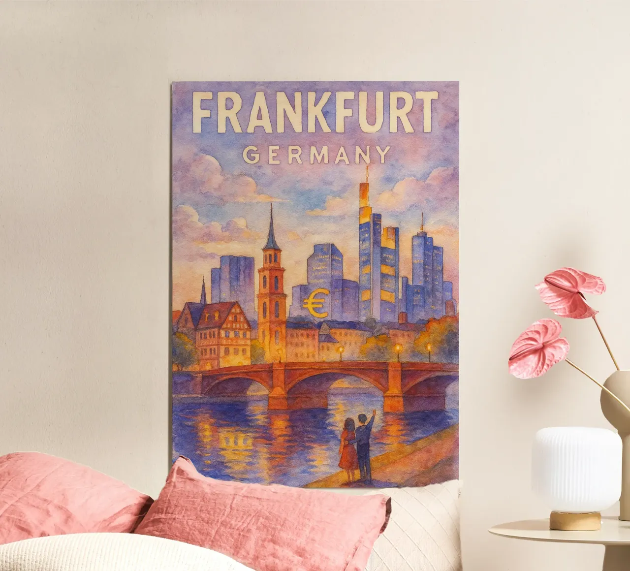 Francoforte, Germania Immaginazione pittorica poster con telaio in plastica da onestar