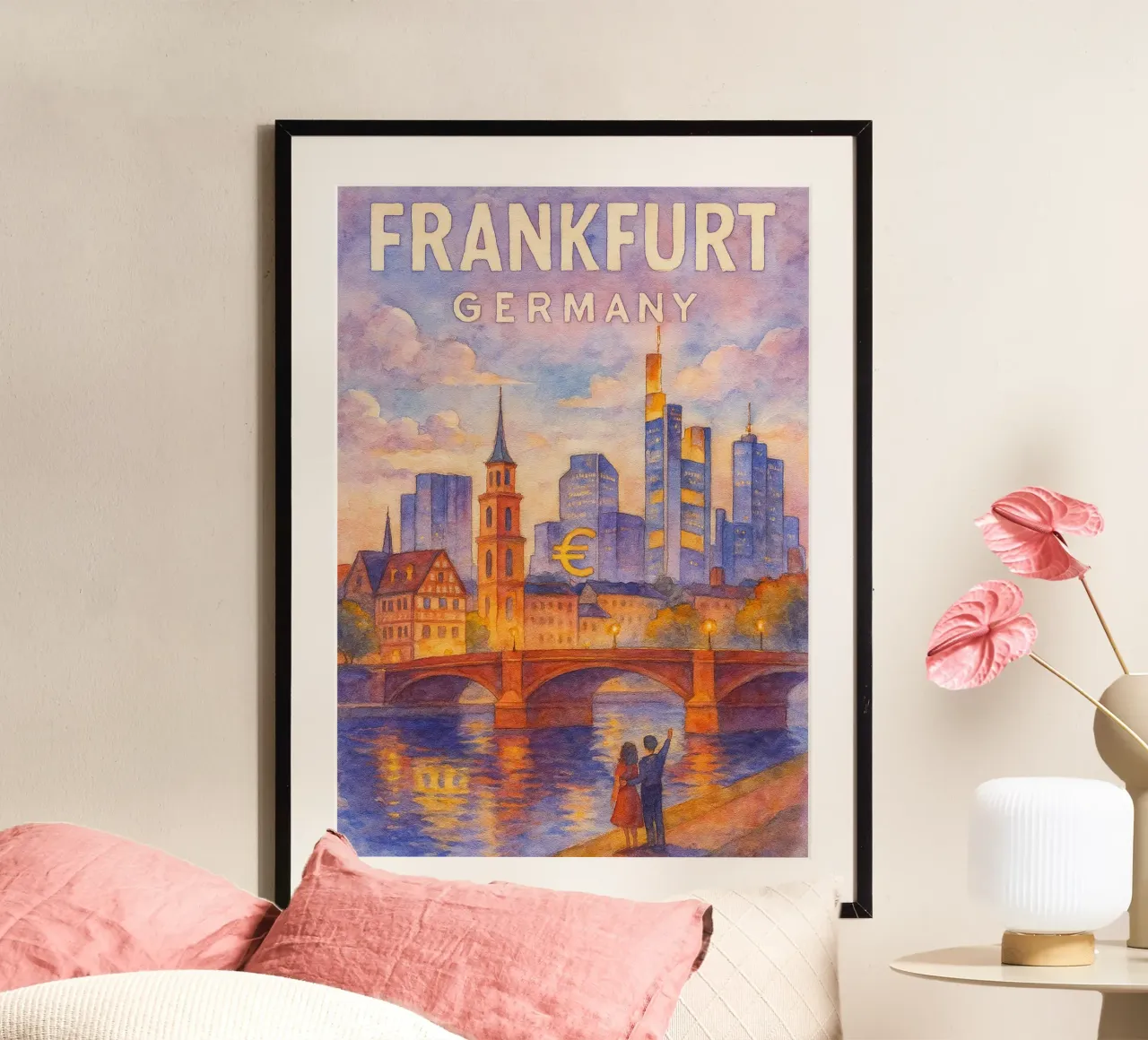 Francoforte, Germania Immaginazione pittorica poster con telaio in plastica da onestar
