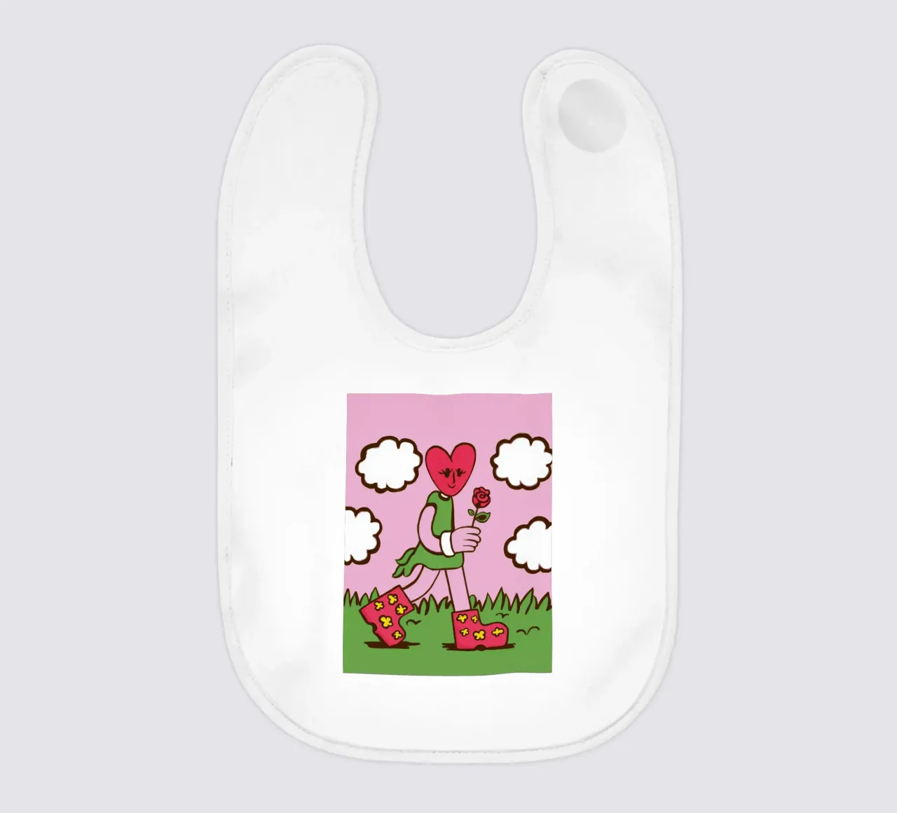 Ragazza cuore di fiore bavaglino da Lune Dreams