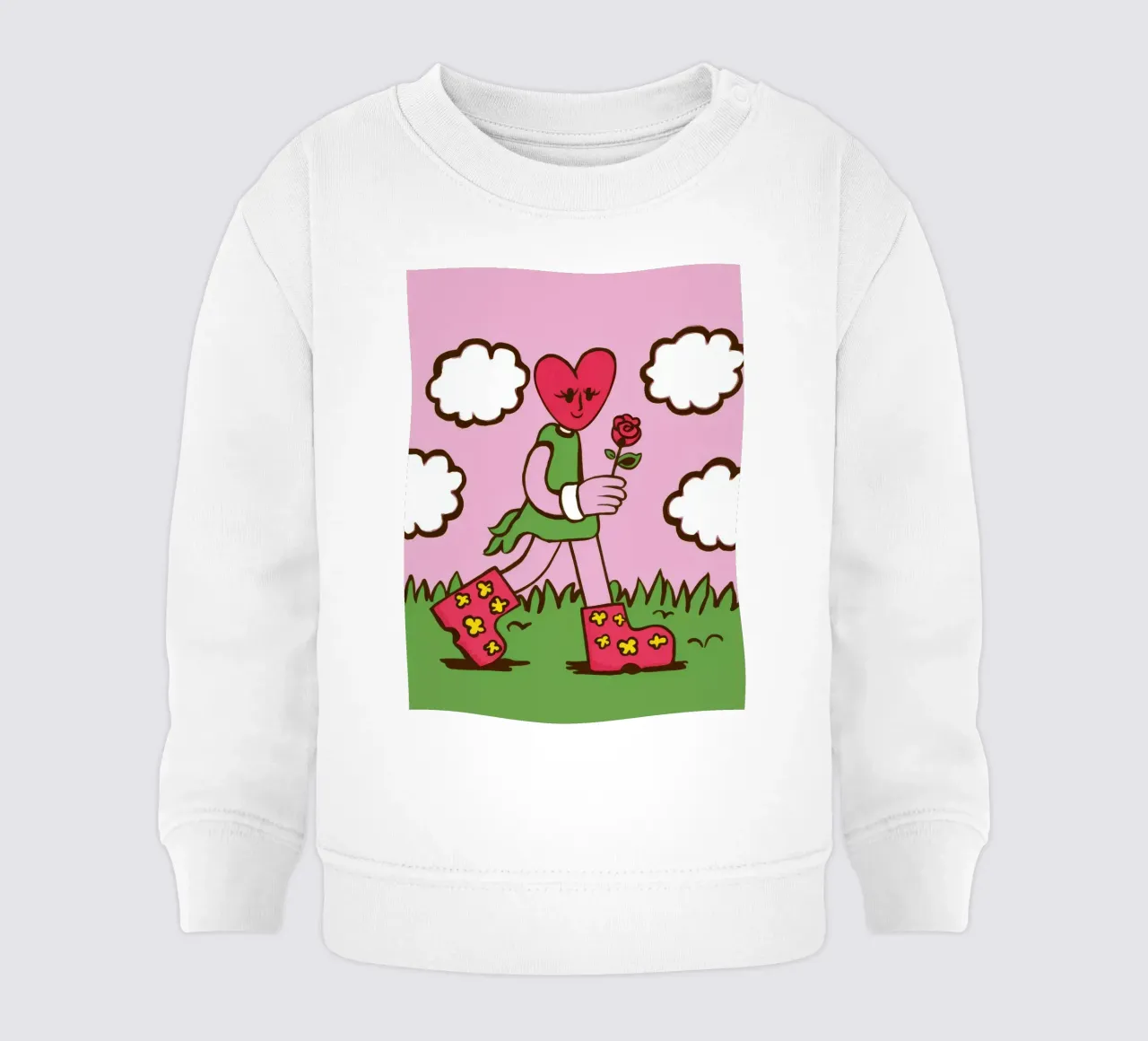 Ragazza cuore di fiore felpa neonato da Lune Dreams