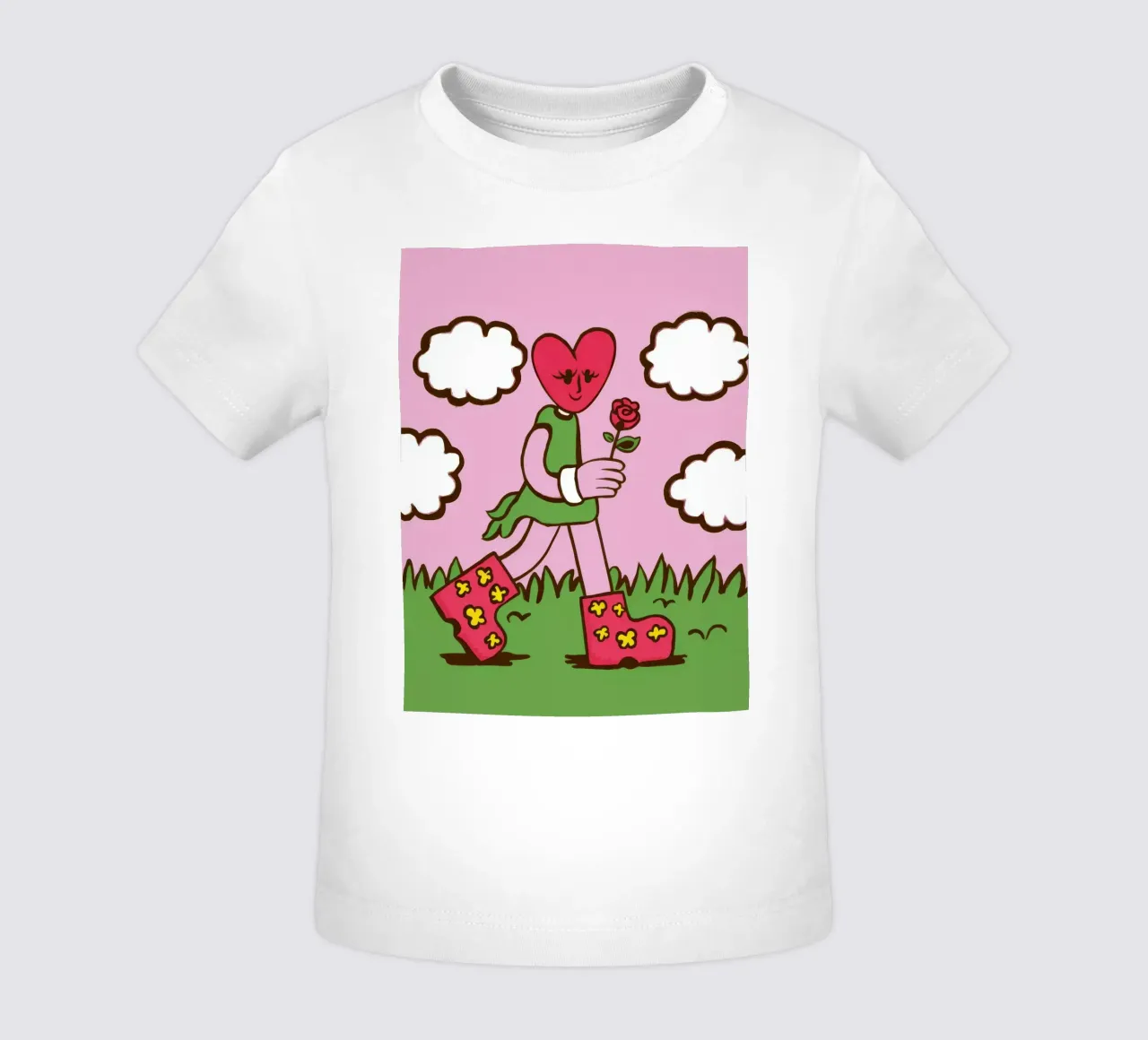 Ragazza cuore di fiore maglietta neonato da Lune Dreams
