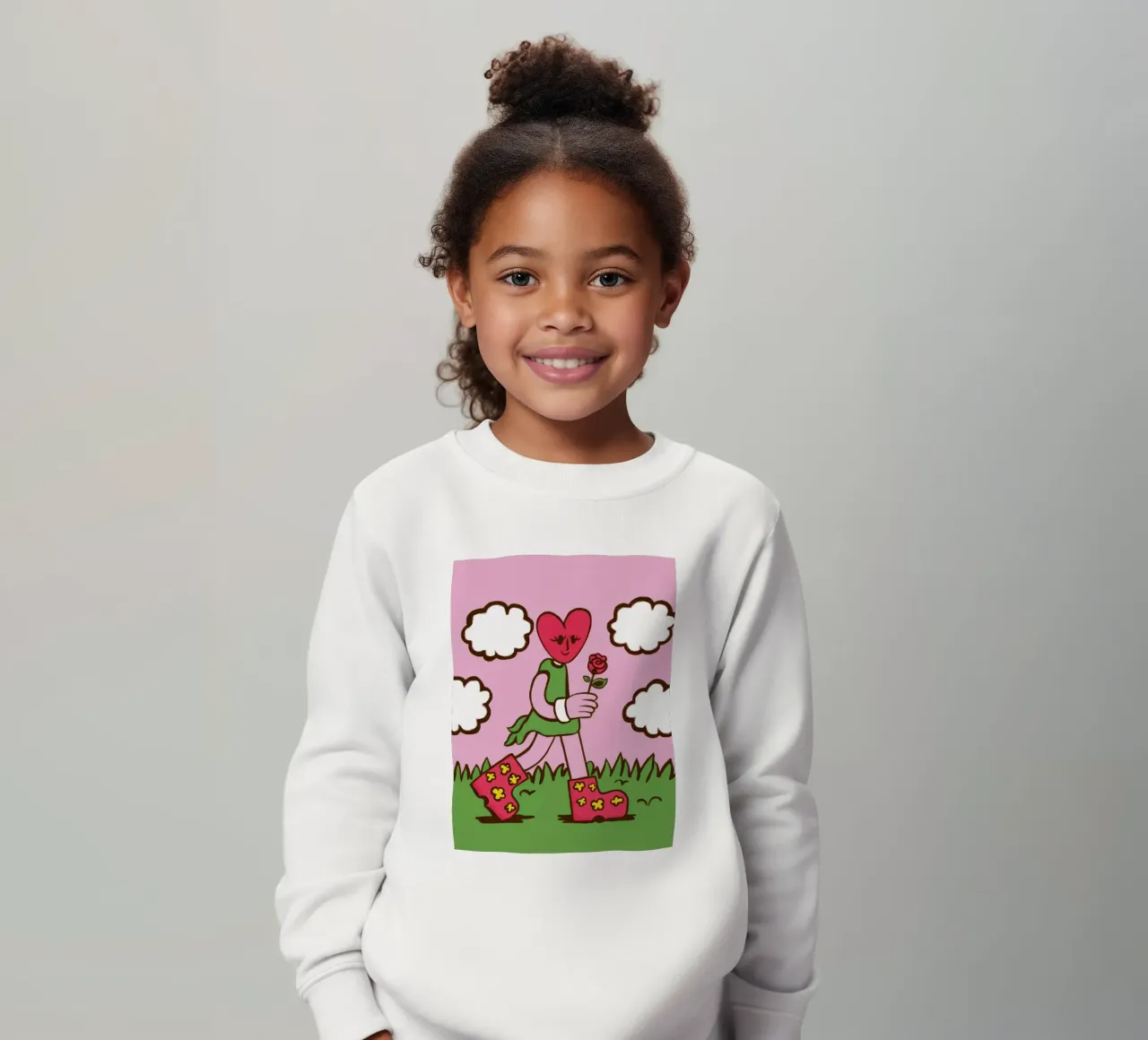 Ragazza cuore di fiore felpa bambino da Lune Dreams