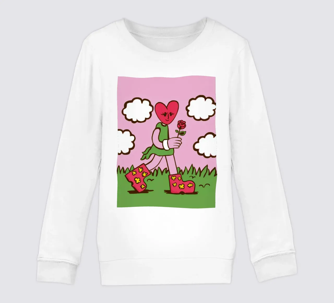 Ragazza cuore di fiore felpa bambino da Lune Dreams