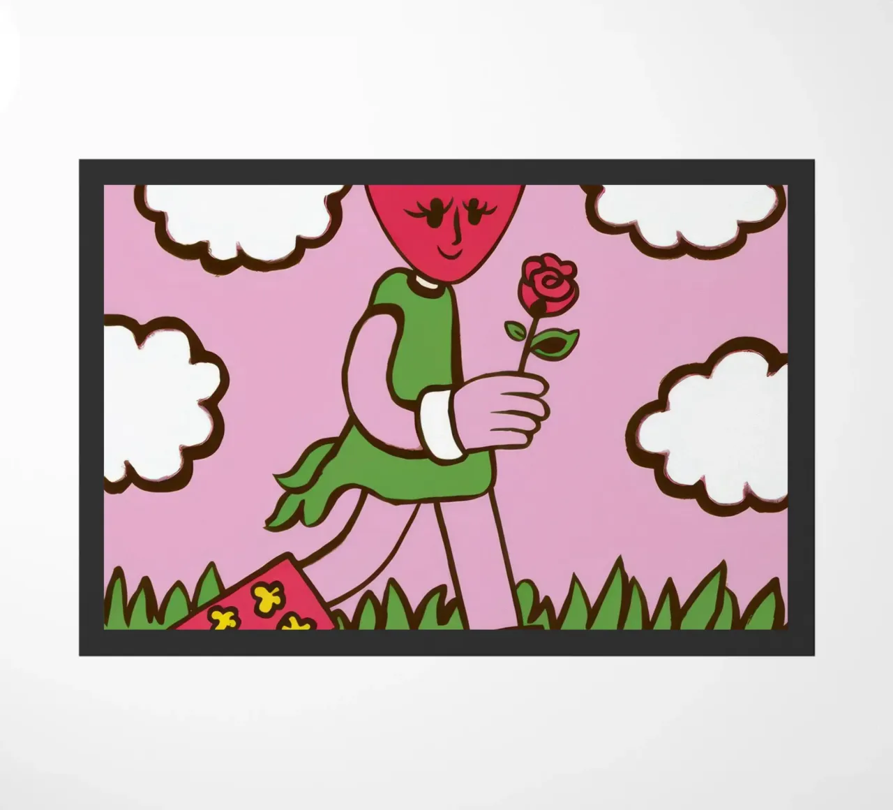 Ragazza cuore di fiore zerbino da Lune Dreams
