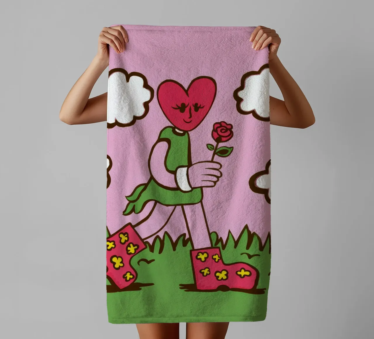 Ragazza cuore di fiore asciugamano da bagno da Lune Dreams