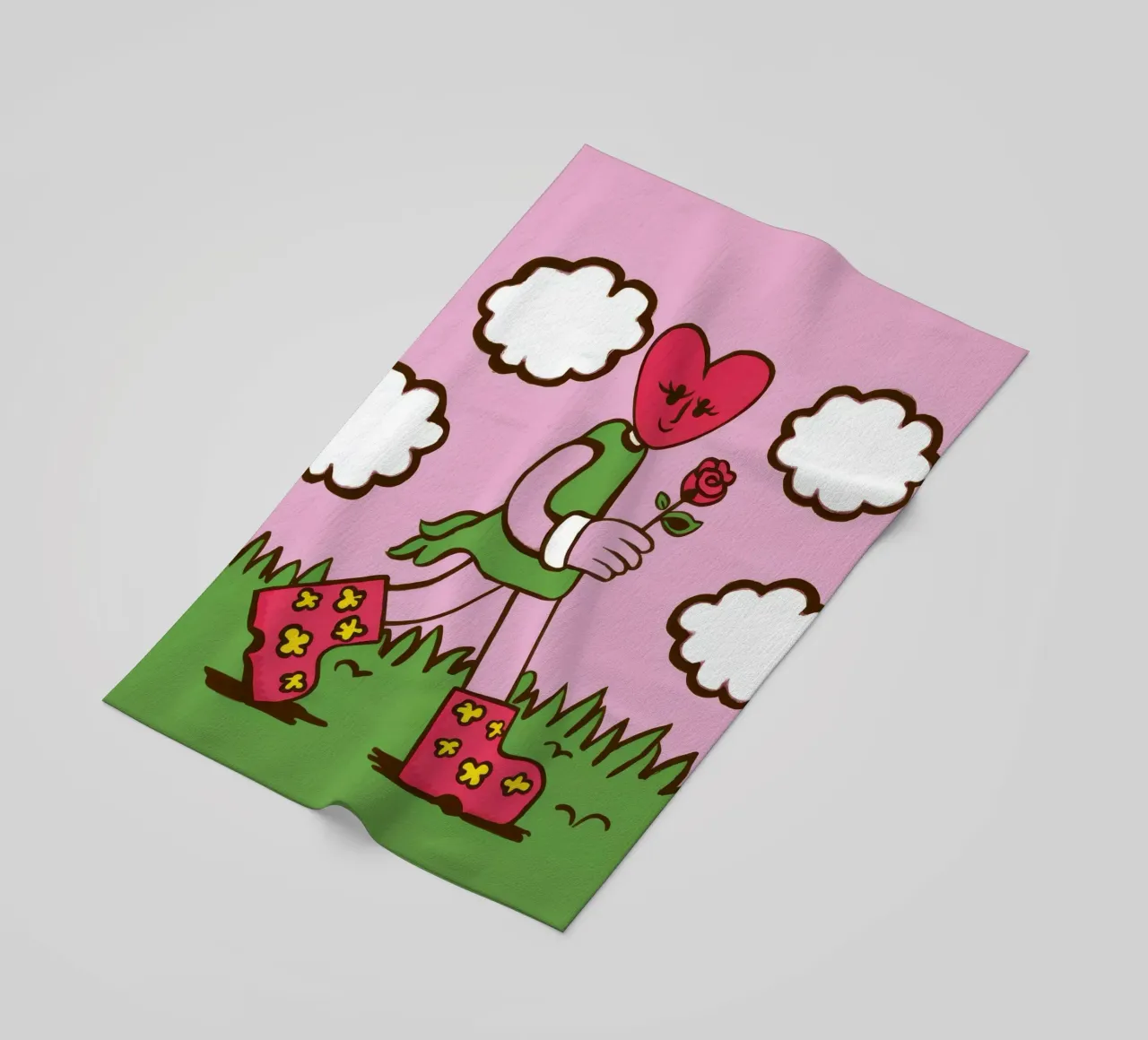 Ragazza cuore di fiore telo mare da Lune Dreams