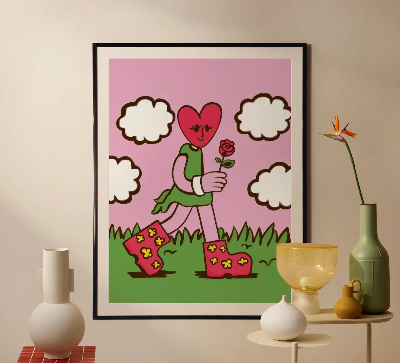 Ragazza cuore di fiore poster da Lune Dreams
