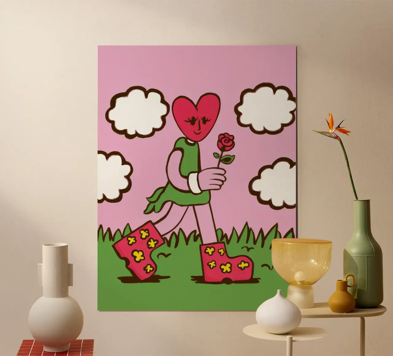 Ragazza cuore di fiore poster da Lune Dreams