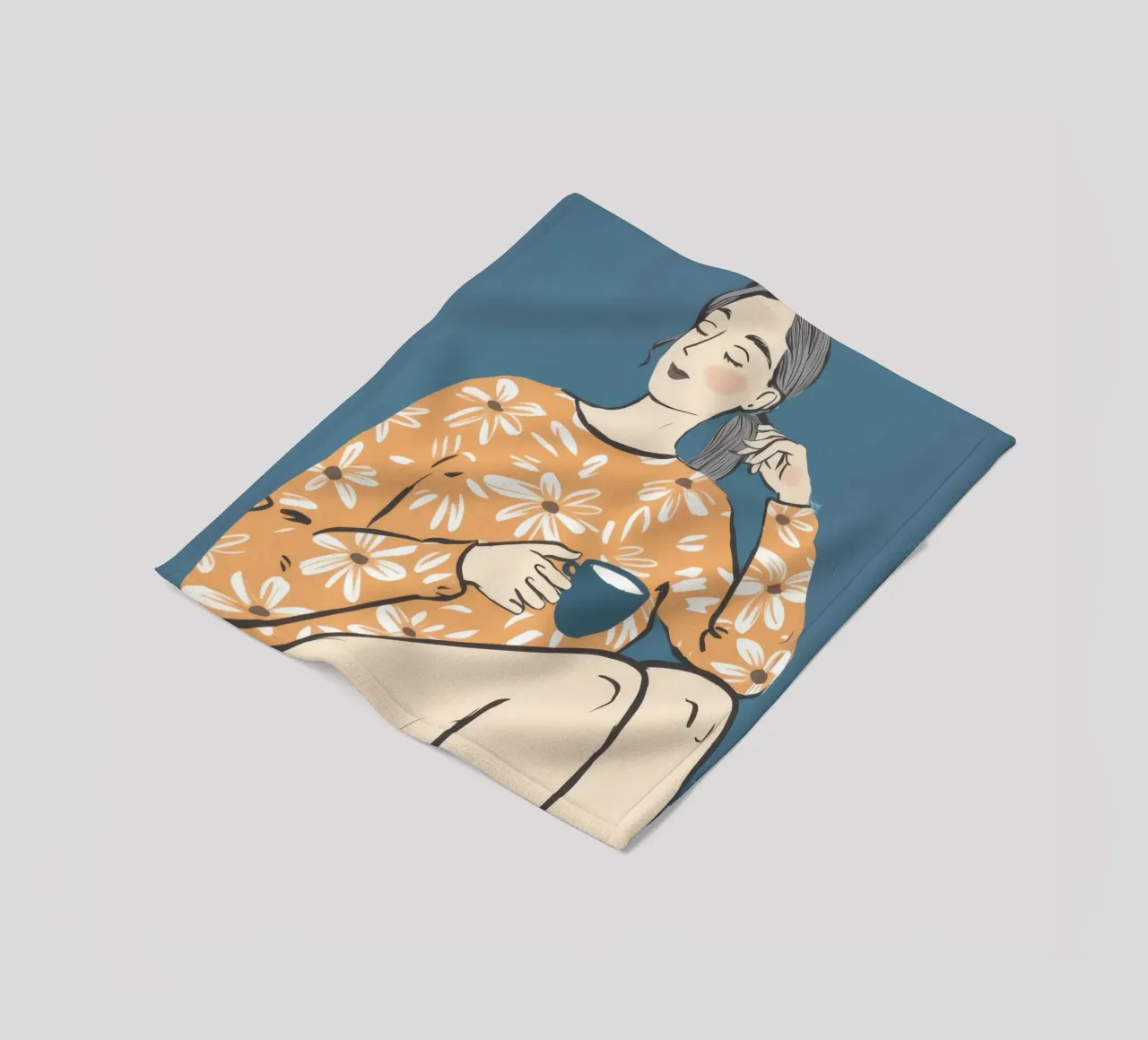 Tazza floreale Repose coperta in pile da Hollow Years