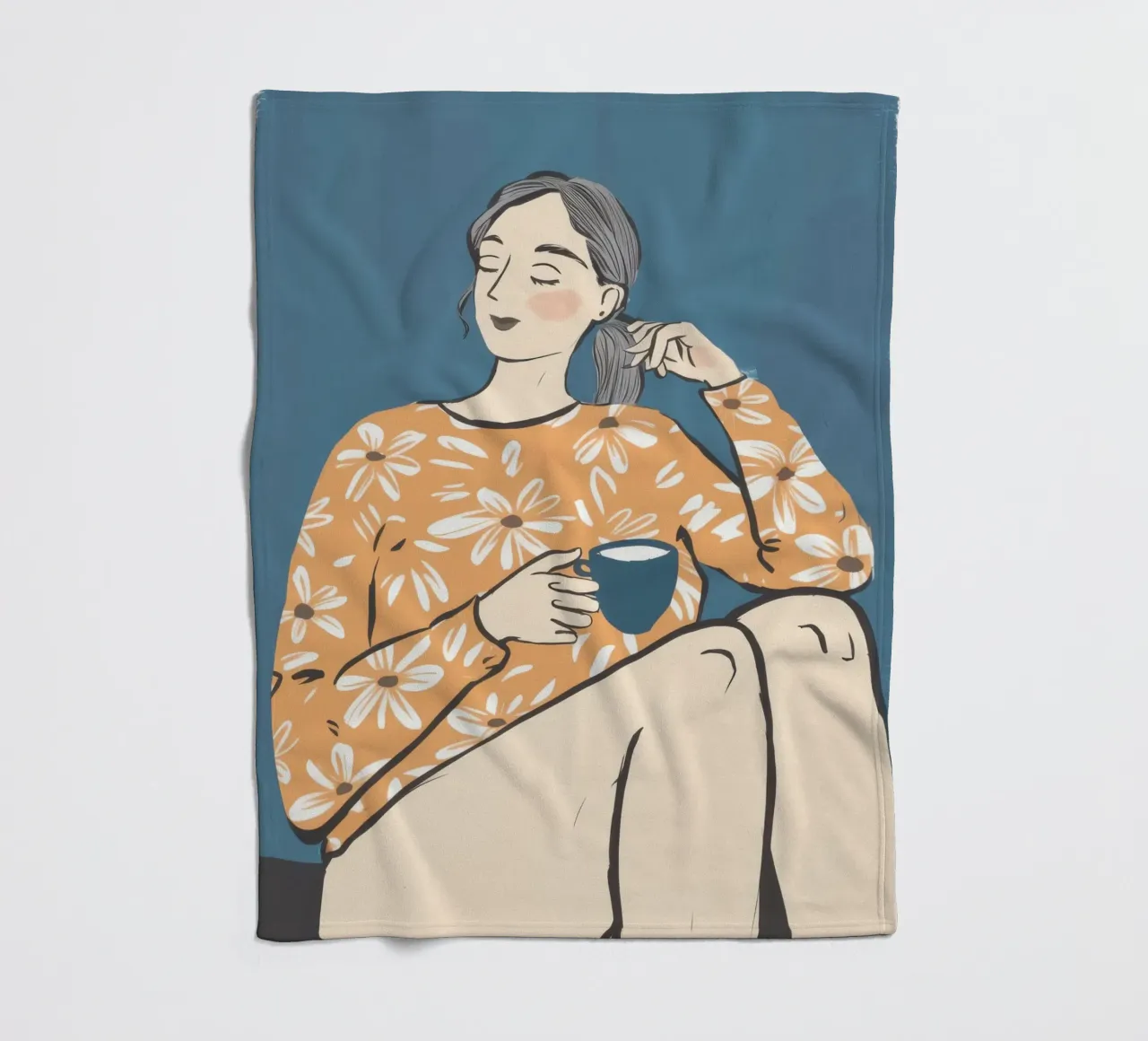 Tazza floreale Repose coperta in pile da Hollow Years
