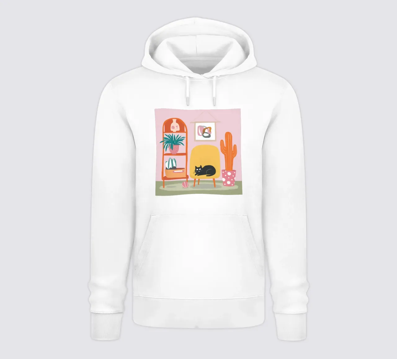 Gatto su sedia gialla felpa con cappuccio da Hollow Years