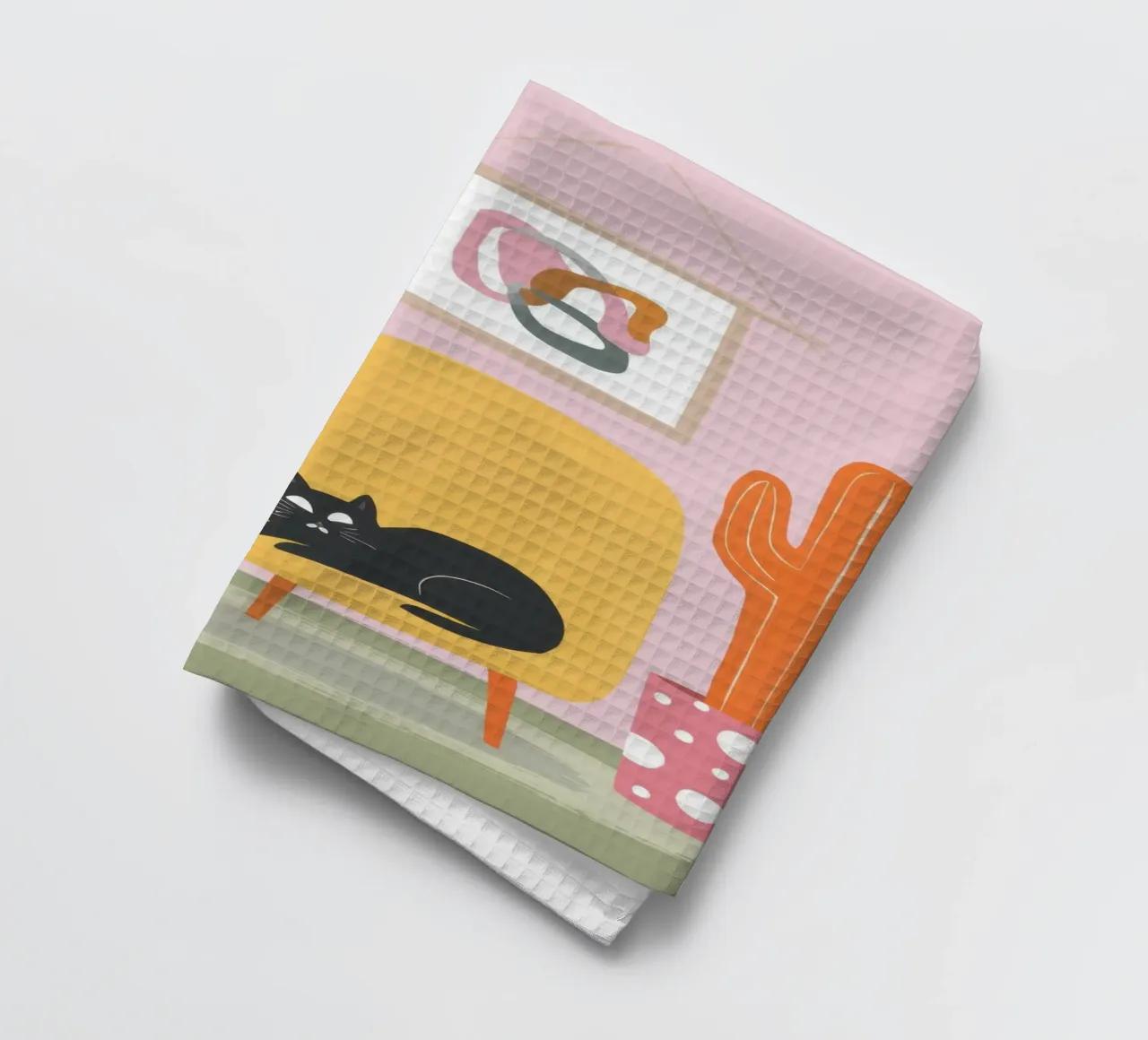 Chat sur une chaise jaune torchon de Hollow Years