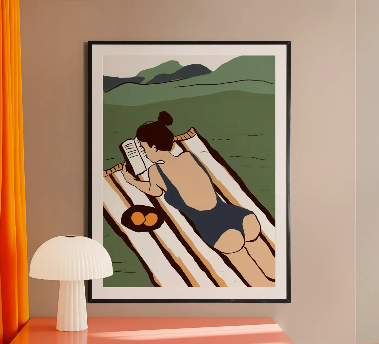 Prendere il sole sul tetto poster con telaio in legno da Hollow Years