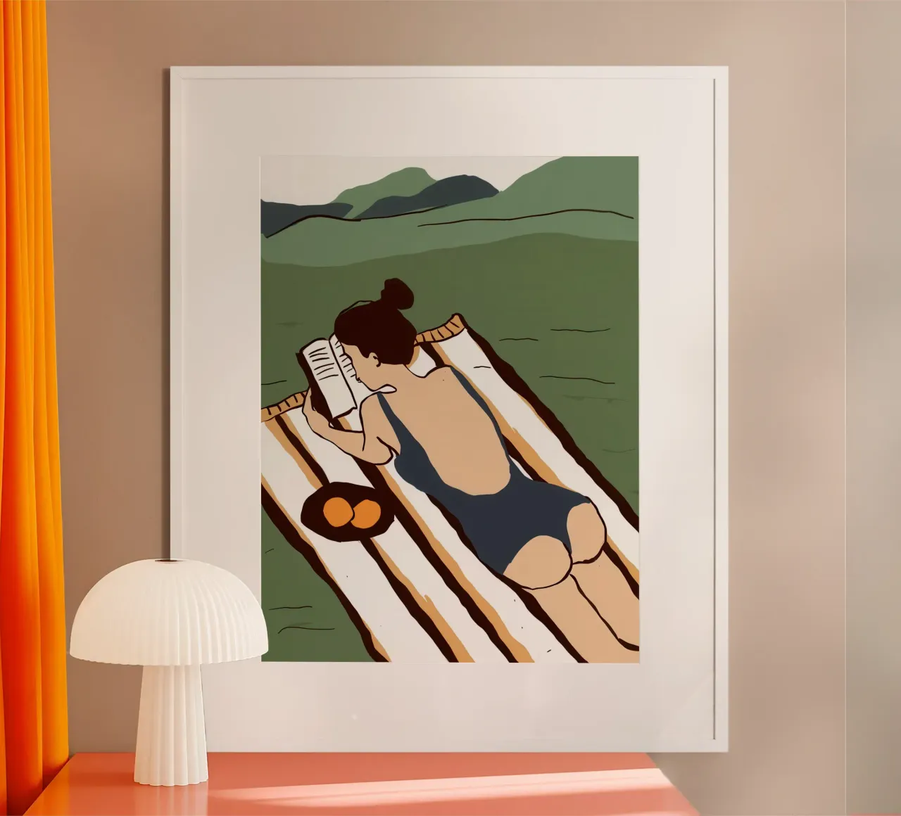 Prendere il sole sul tetto poster con telaio in legno da Hollow Years