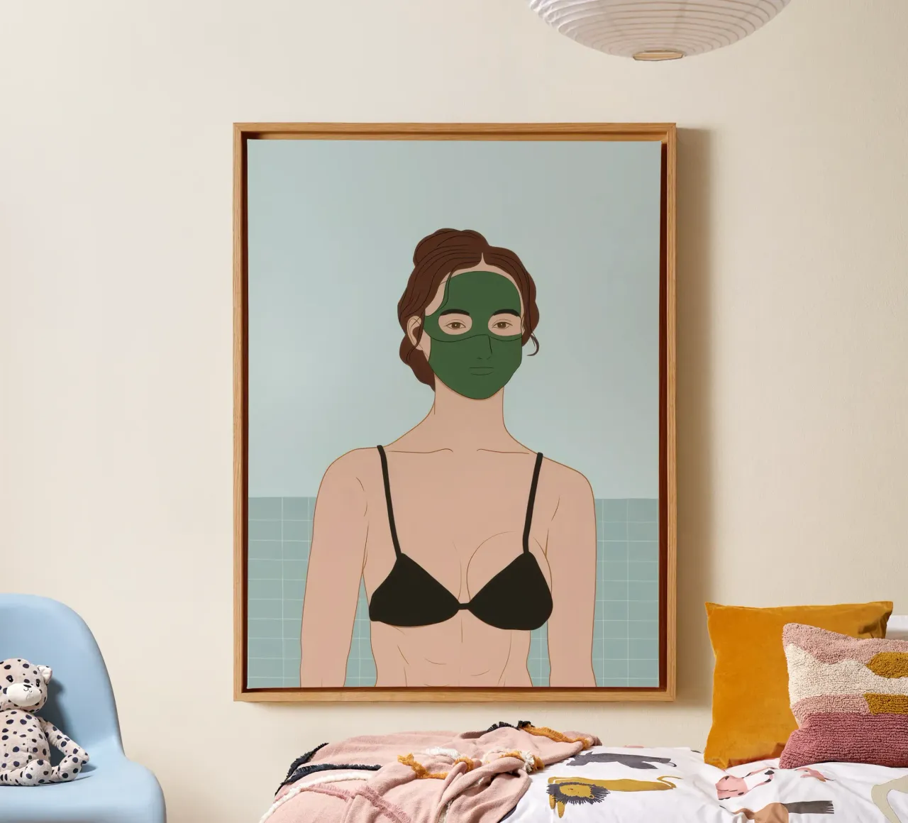 Gezichtsmasker Serenity canvas met Baklijst van Hollow Years