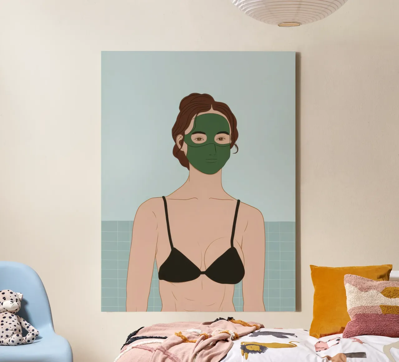 Gezichtsmasker Serenity canvas met Baklijst van Hollow Years