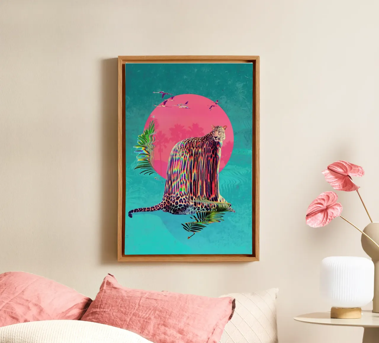 Jaguar canvas with Floater frame by Ali Gulec