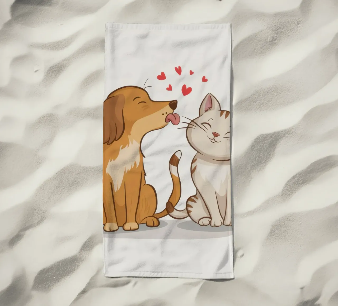 Abbraccio amorevole di un animale domestico telo mare da Hollow Years
