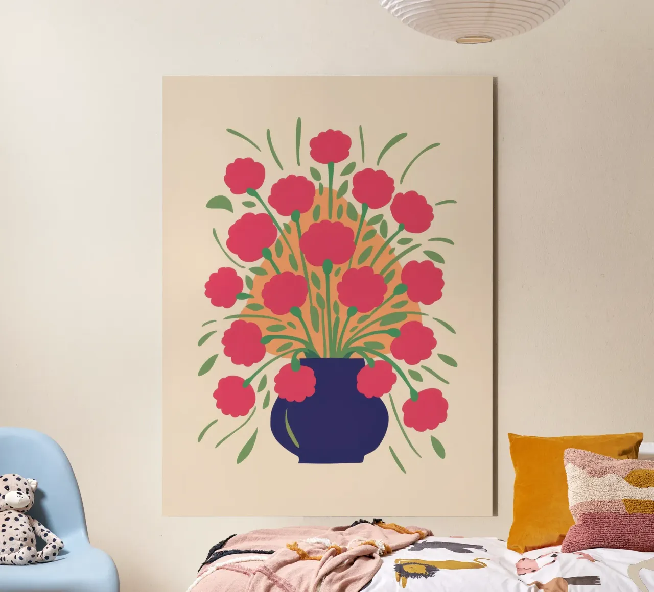 Bouquet Fucsia Pop alluminio dibond da Mossy Pigment