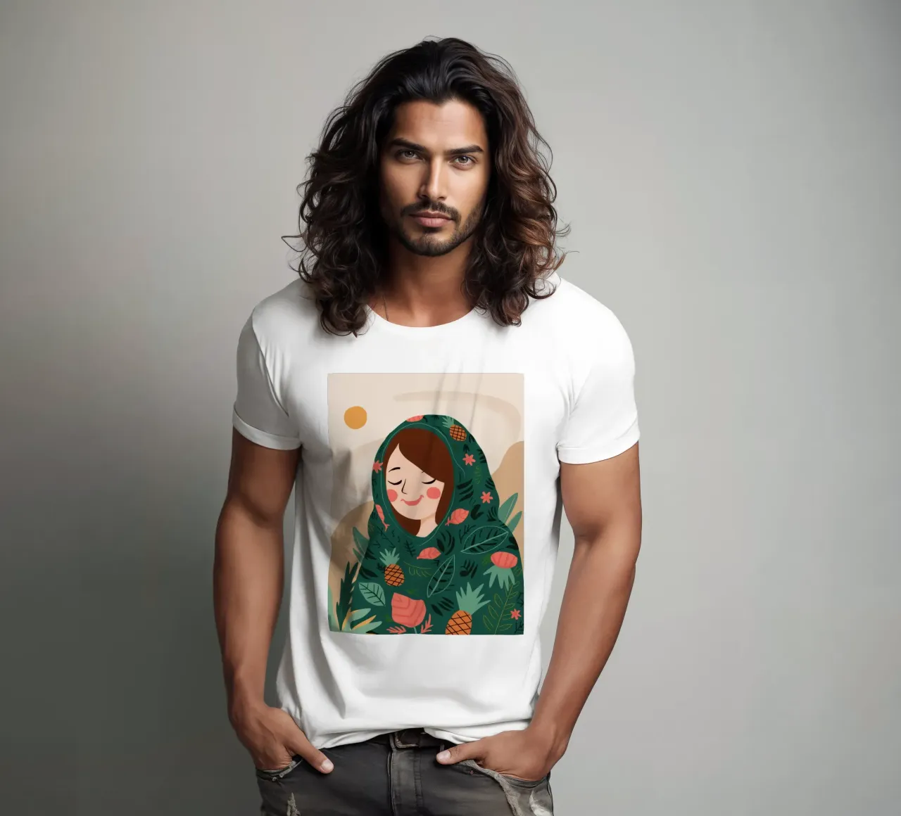 Sciarpa con testa di ananas t-shirt da Hollow Years