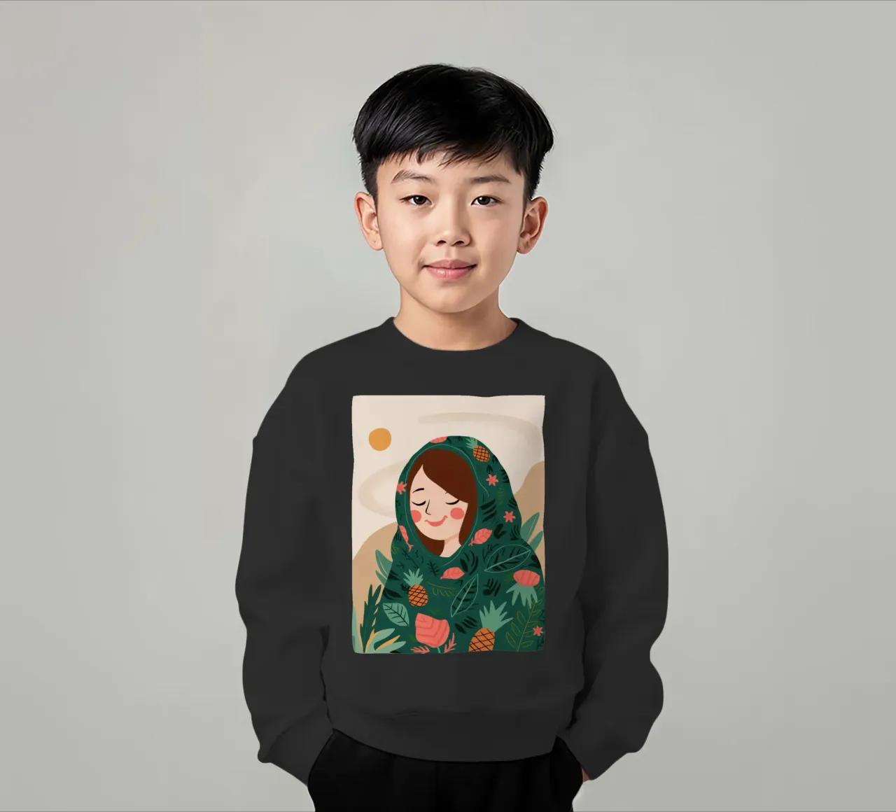 Sciarpa con testa di ananas felpa bambino da Hollow Years