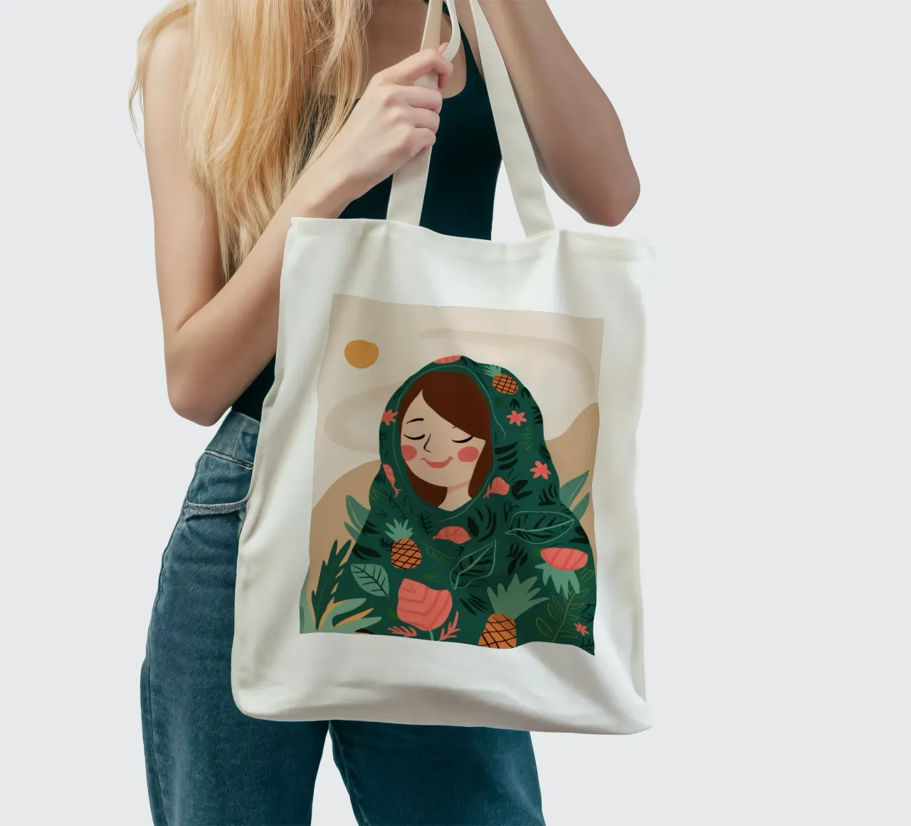 Sciarpa con testa di ananas borsa in juta da Hollow Years