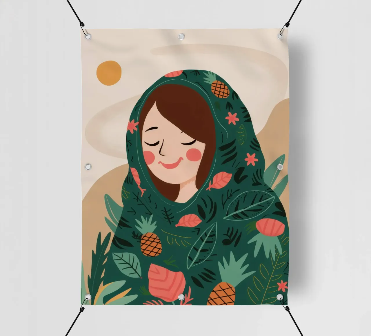 Sciarpa con testa di ananas telo in pvc da Hollow Years