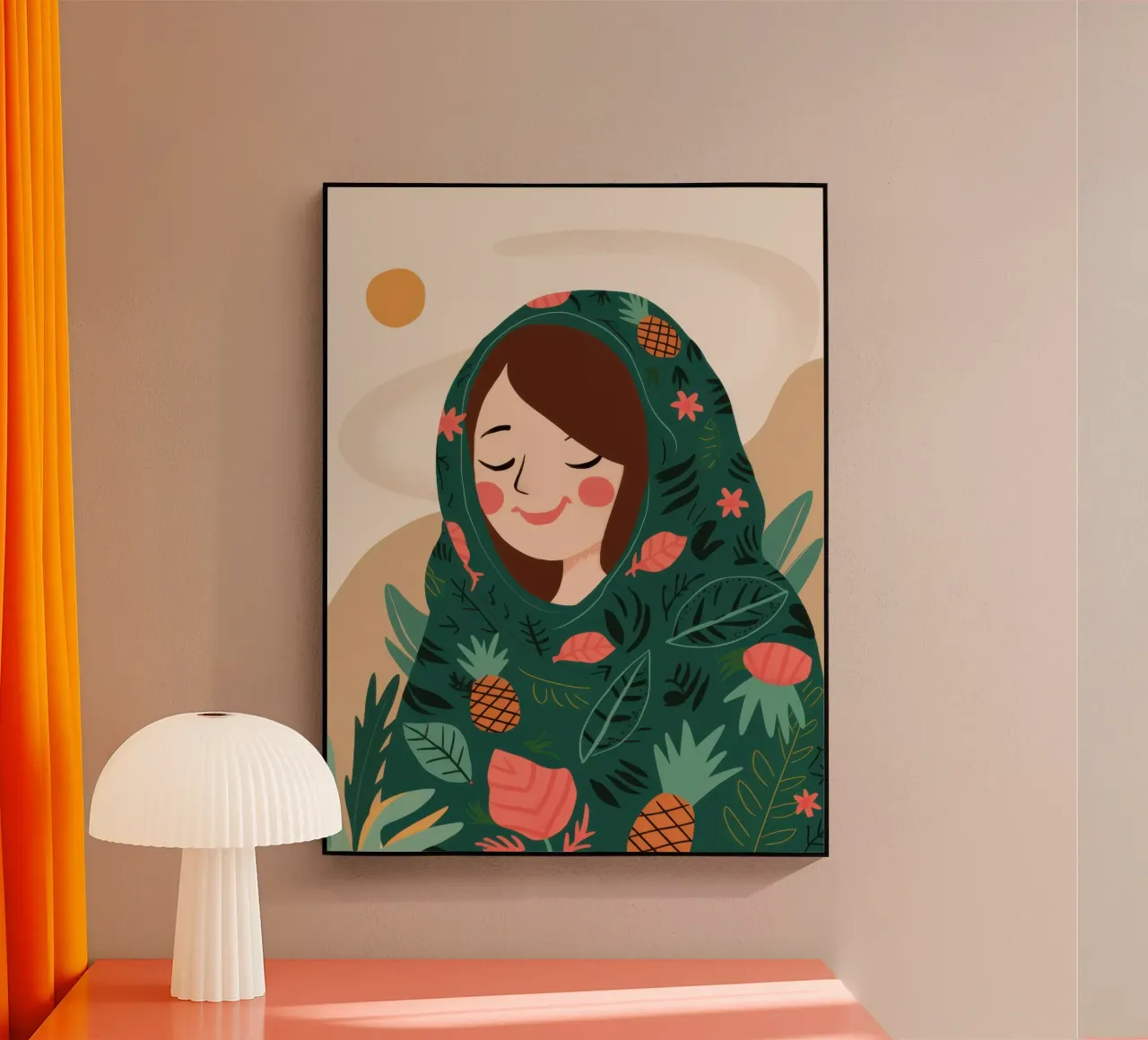 Sciarpa con testa di ananas plexiglass da Hollow Years