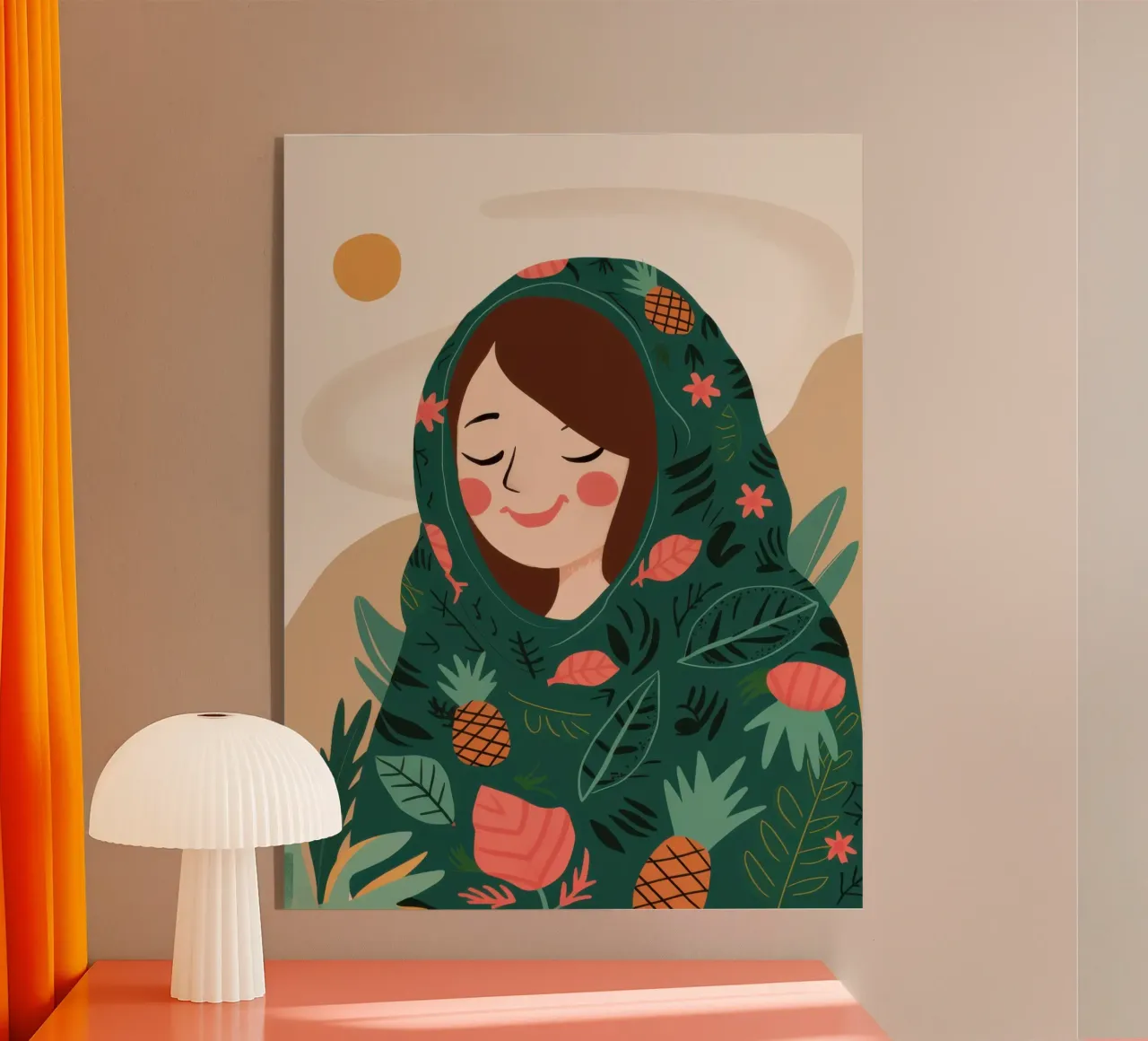 Sciarpa con testa di ananas plexiglass da Hollow Years