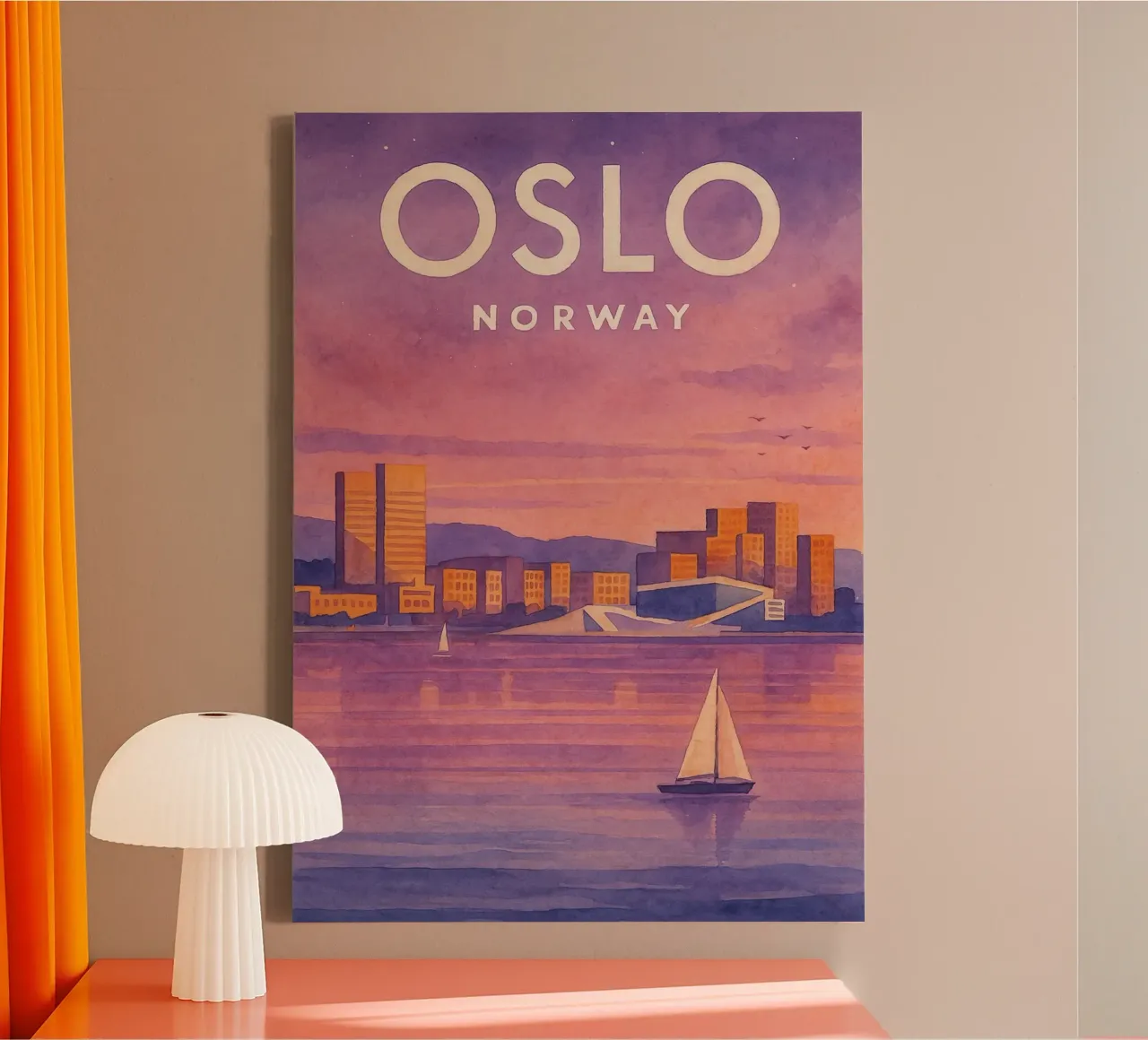 Oslo, Norvegia Dipingere l'immaginazione tela con Cornice a cassetta da onestar