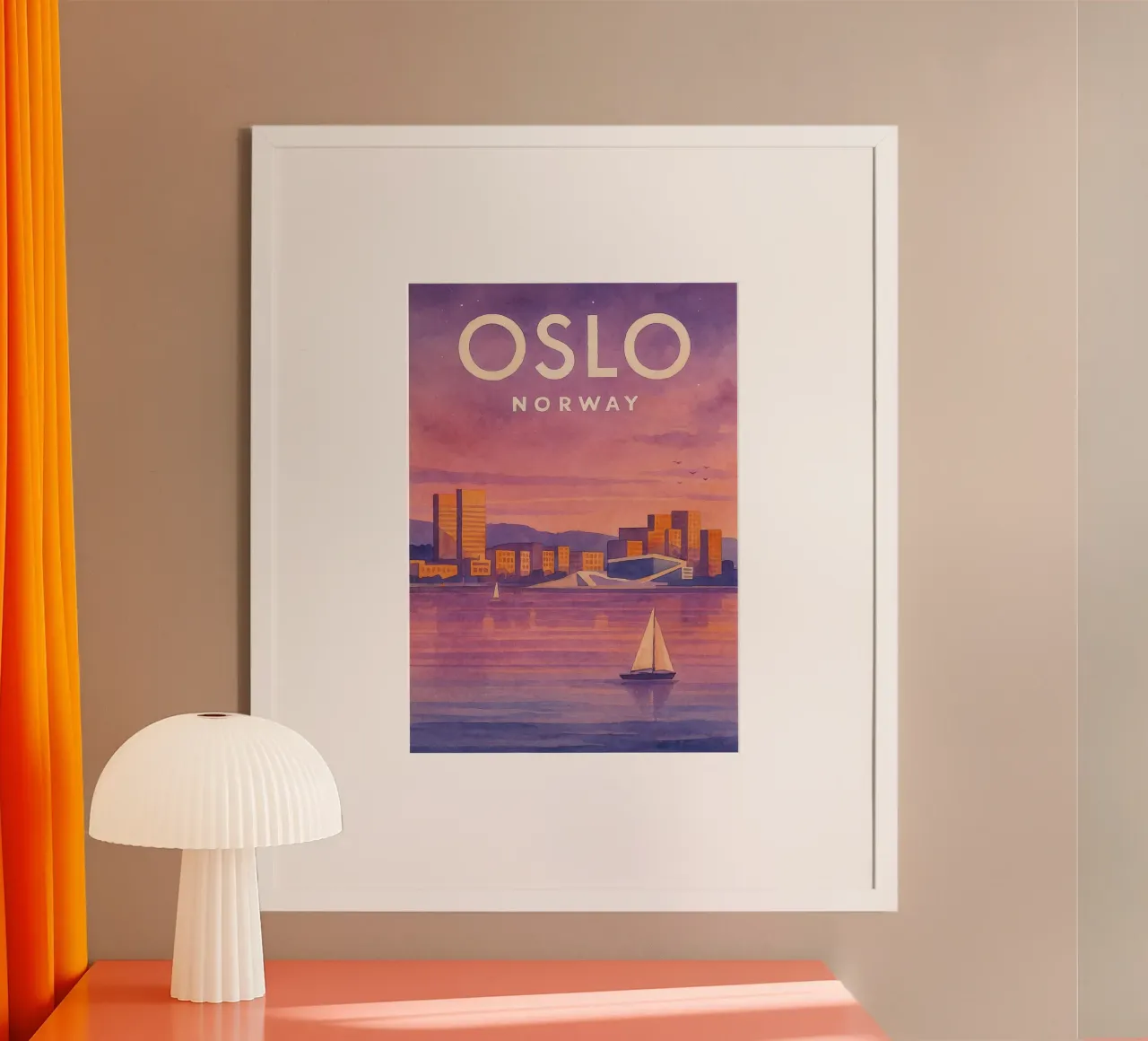 Oslo, Norvegia Dipingere l'immaginazione poster con telaio in plastica da onestar