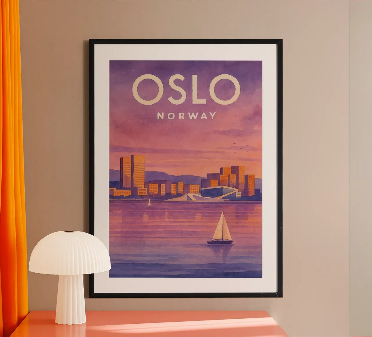 Oslo, Norvegia Dipingere l'immaginazione poster con telaio in plastica da onestar