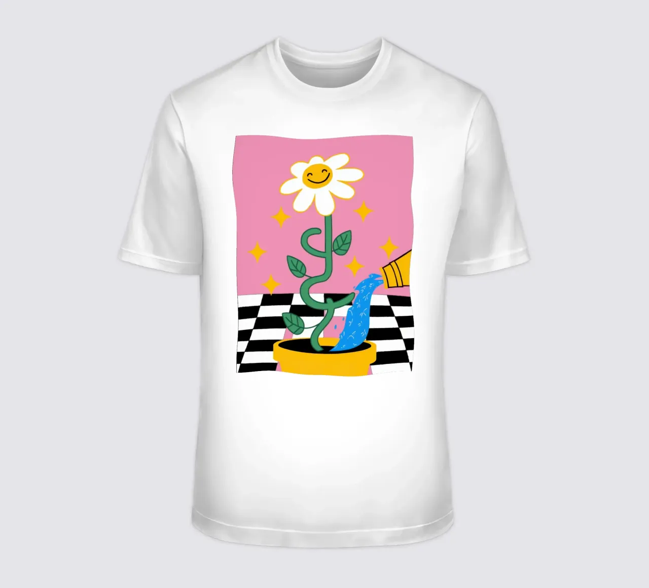 Gatto a scacchiera Daisy t-shirt da Lune Dreams