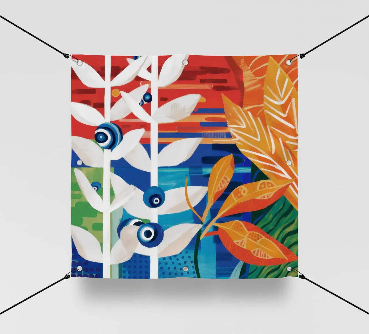 Collage botanico nitido telo in pvc da Arcane Lines