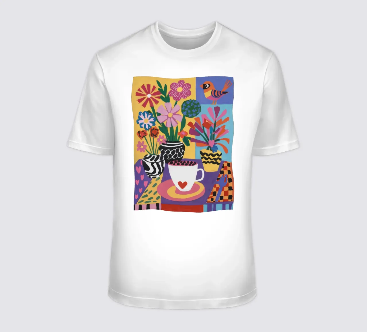 Zebra Vase Heart Cup t-shirt by Lune Dreams