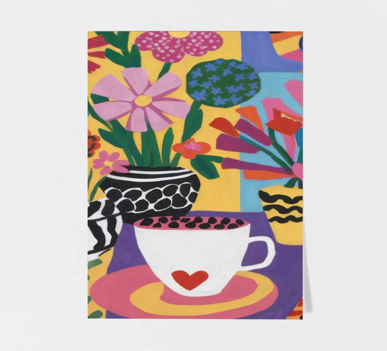 Vase Zebra Heart Cup planche autocollant de Lune Dreams
