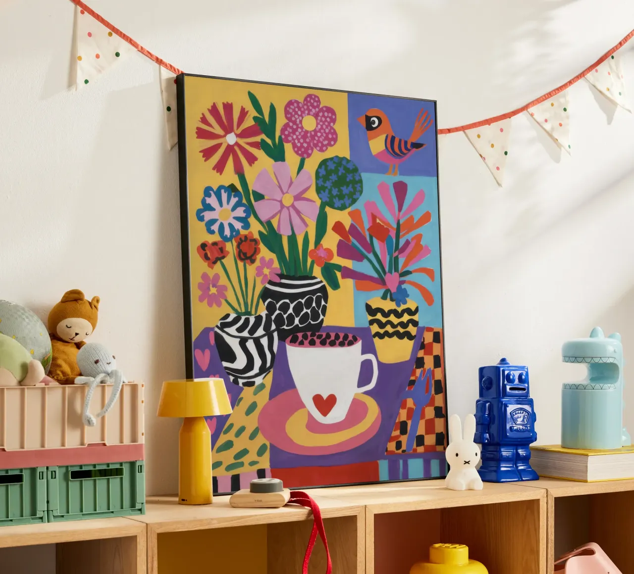 Zebra Vase Heart Cup alu-dibond by Lune Dreams
