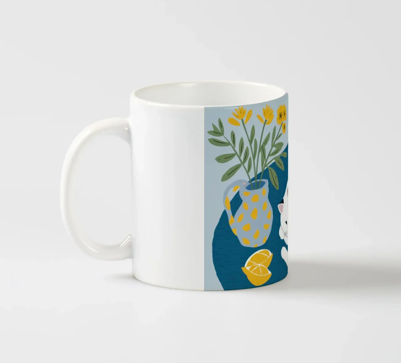 Gatto su tavolo bianco tazza in ceramica da Hollow Years