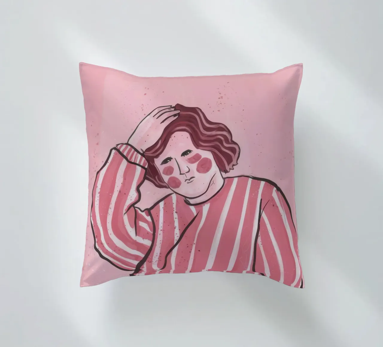 Riposo a strisce rosa cuscino da Sentinel Glow