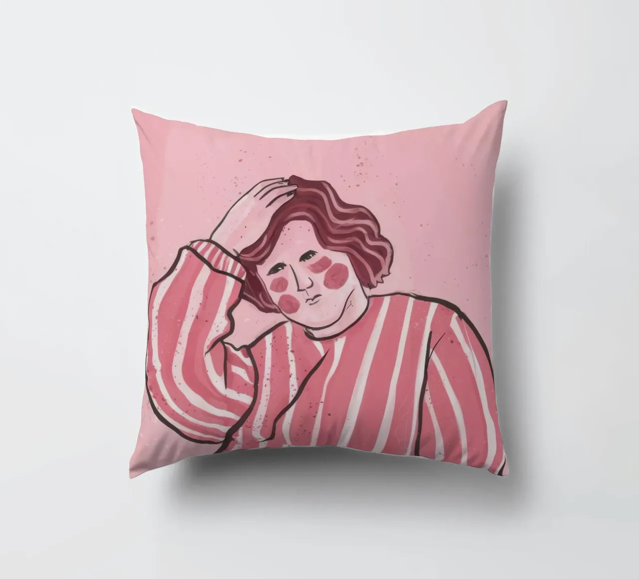 Riposo a strisce rosa cuscino da Sentinel Glow